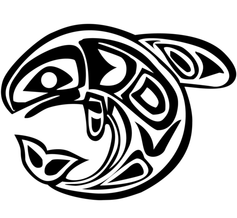 Haida Art   Whale Coloring Page